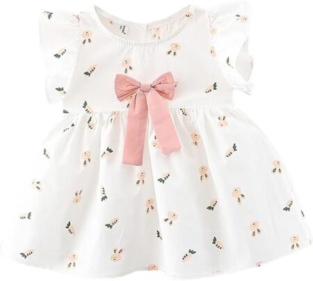 Adorable Girls’ Sleeveless Floral Skirt Dress