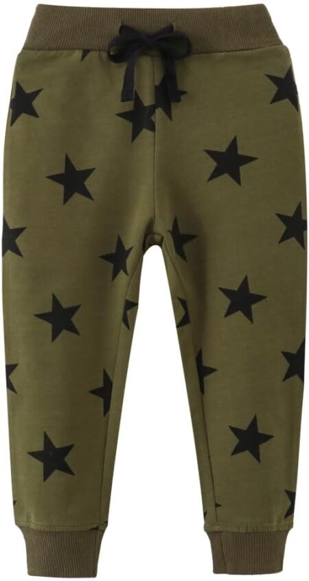 Boys Cute Star Design Cotton Active Jogger Sweatpants