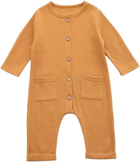 Baby/Toddler Long Sleeve Button Romper/Jumpsuit
